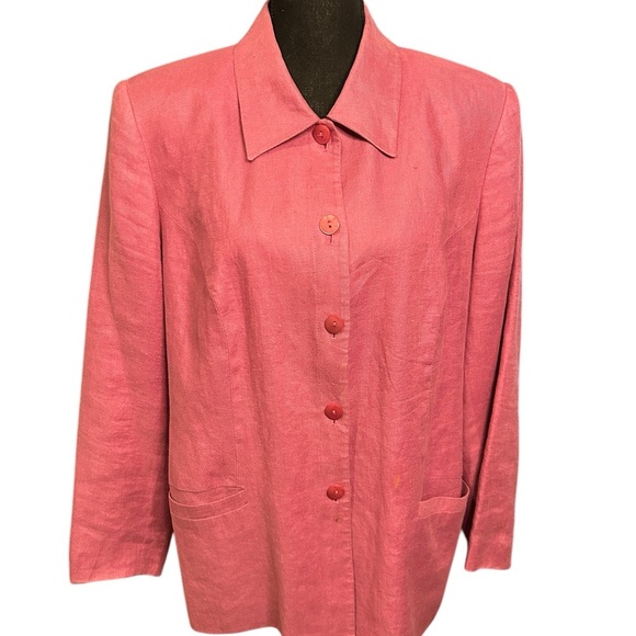 Style & Co Pink Linen Blazer, Size 16. - Picture 1 of 5
